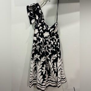 Anthropologie Black and White Floral Dress
